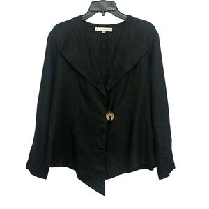 Christopher Calvin Asymmetrical Linen Cardigan Jacket Size Medium Long Lagenlook
